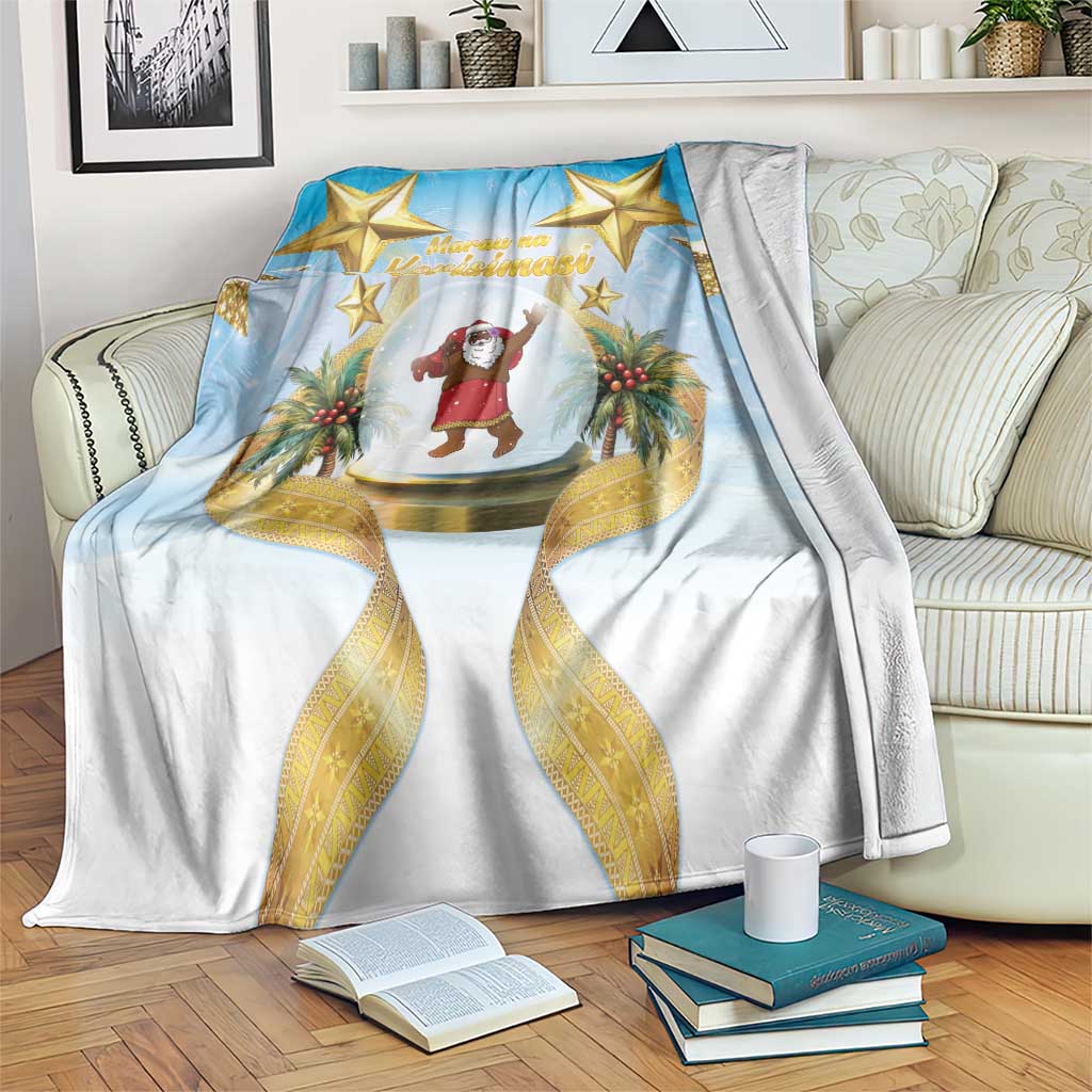Fiji Christmas Blanket Snow Globe With Fijian Santa LT05