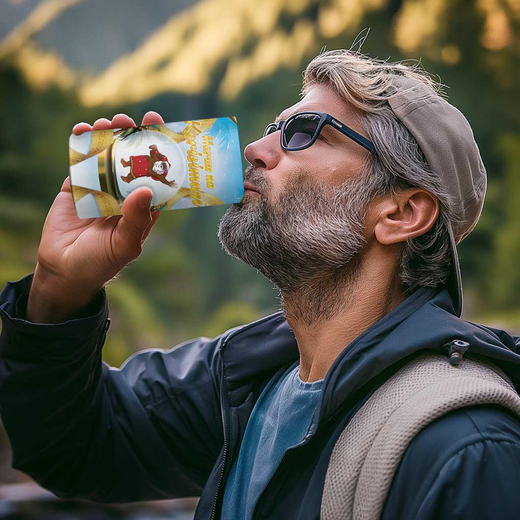 Fiji Christmas 4 in 1 Can Cooler Tumbler Snow Globe With Fijian Santa LT05