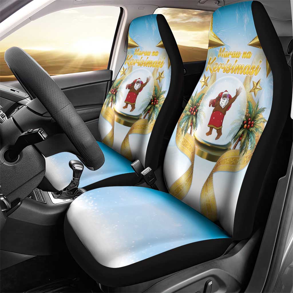 Fiji Christmas Car Seat Cover Snow Globe With Fijian Santa LT05
