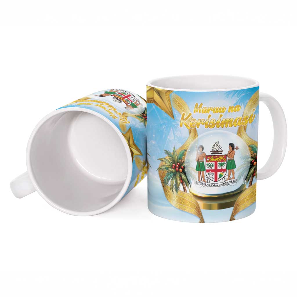 Fiji Christmas Ceramic Mug Snow Globe With Fijian Santa LT05