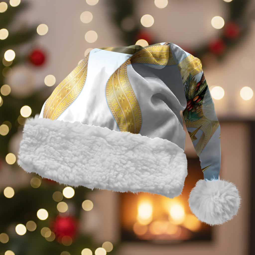 Fiji Christmas Santa Hat Snow Globe With Fijian Santa - Polynesian Pride