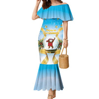Fiji Christmas Family Matching Mermaid Dress and Hawaiian Shirt Snow Globe With Fijian Santa LT05