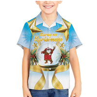 Fiji Christmas Family Matching Mermaid Dress and Hawaiian Shirt Snow Globe With Fijian Santa LT05