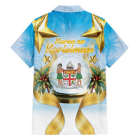 Fiji Christmas Family Matching Off Shoulder Short Dress and Hawaiian Shirt Snow Globe With Fijian Santa LT05