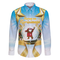 Fiji Christmas Family Matching Puletasi and Hawaiian Shirt Snow Globe With Fijian Santa LT05