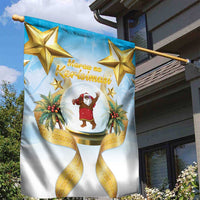 Fiji Christmas Garden Flag Snow Globe With Fijian Santa LT05