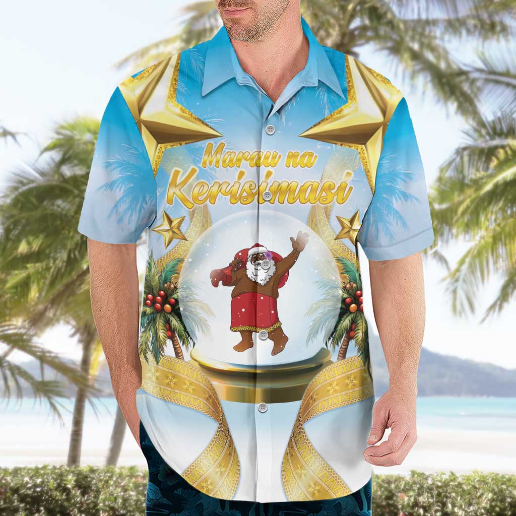 Fiji Christmas Hawaiian Shirt Snow Globe With Fijian Santa LT05