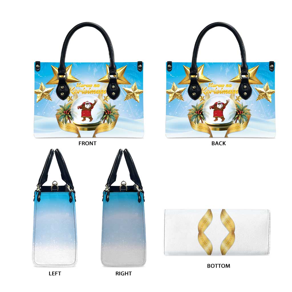 Fiji Christmas Leather Bag Snow Globe With Fijian Santa LT05