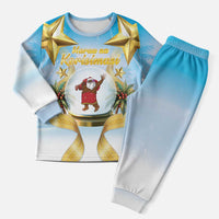 Fiji Christmas Pajama Set Snow Globe With Fijian Santa - Polynesian Pride
