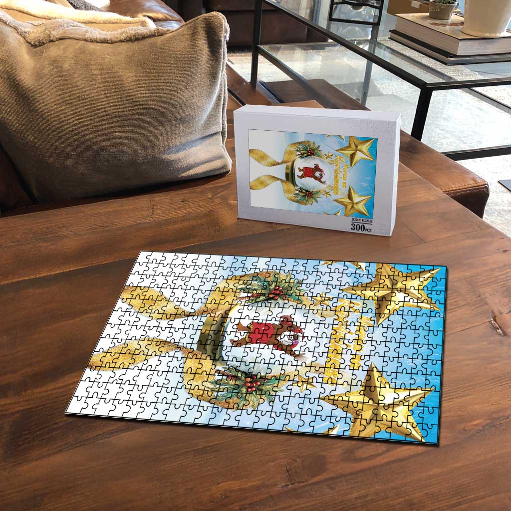 Fiji Christmas Puzzle Snow Globe With Fijian Santa LT05