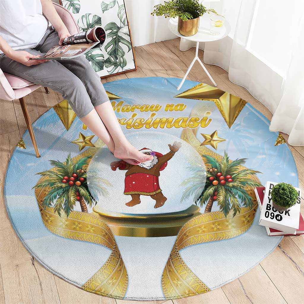 Fiji Christmas Round Carpet Snow Globe With Fijian Santa LT05