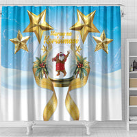 Fiji Christmas Shower Curtain Snow Globe With Fijian Santa LT05 - Polynesian Pride