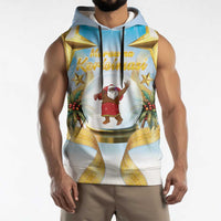 Fiji Christmas Sleeveless Hoodie Snow Globe With Fijian Santa LT05