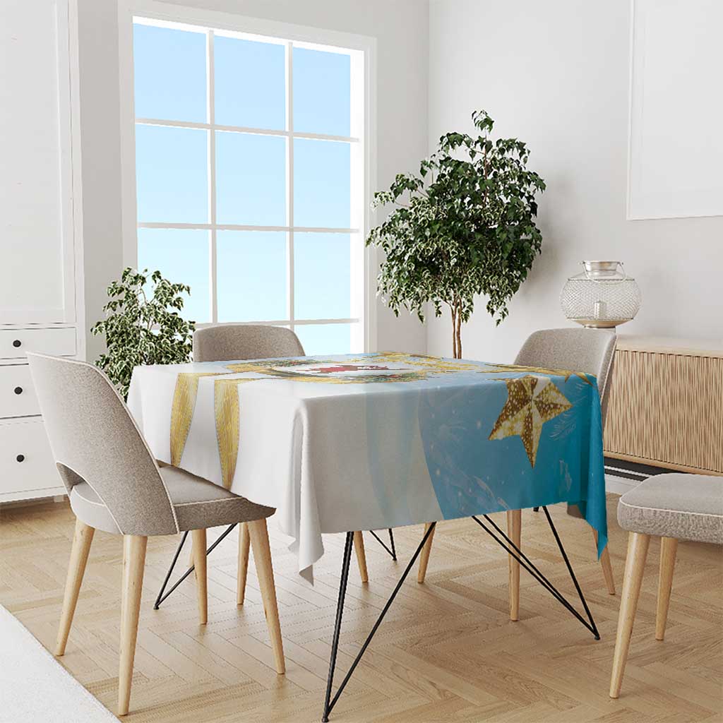 Fiji Christmas Tablecloth Snow Globe With Fijian Santa LT05