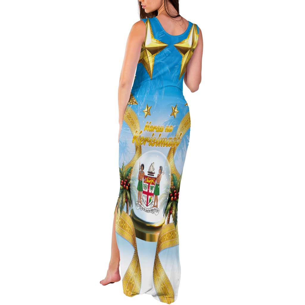 Fiji Christmas Tank Maxi Dress Snow Globe With Fijian Santa LT05