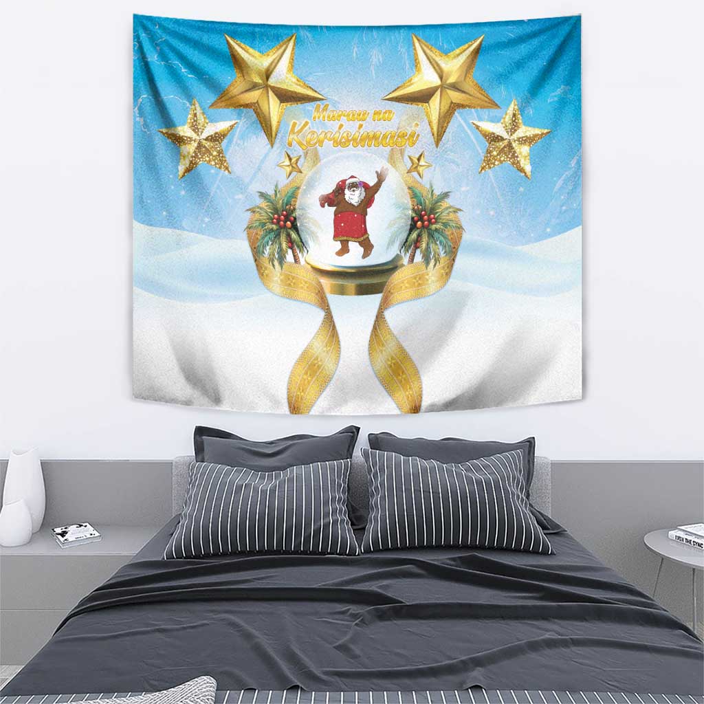 Fiji Christmas Tapestry Snow Globe With Fijian Santa LT05