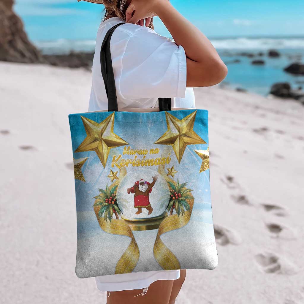 Fiji Christmas Tote Bag Snow Globe With Fijian Santa LT05