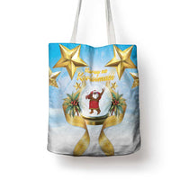 Fiji Christmas Tote Bag Snow Globe With Fijian Santa LT05
