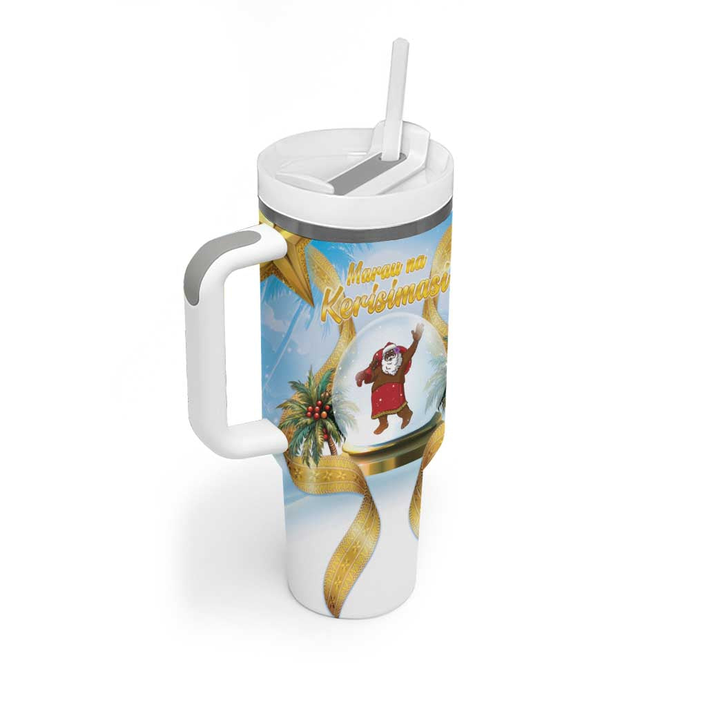 Fiji Christmas Tumbler With Handle Snow Globe With Fijian Santa LT05