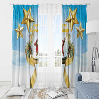 Fiji Christmas Window Curtain Snow Globe With Fijian Santa LT05