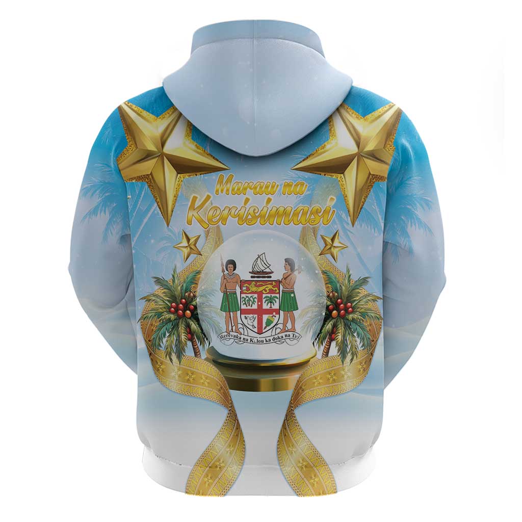 Fiji Christmas Zip Hoodie Snow Globe With Fijian Santa LT05