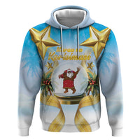 Fiji Christmas Zip Hoodie Snow Globe With Fijian Santa LT05