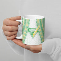 Cook Islands Rugby Custom Ceramic Mug Kuki Tribal Pattern White Version LT05 - Polynesian Pride