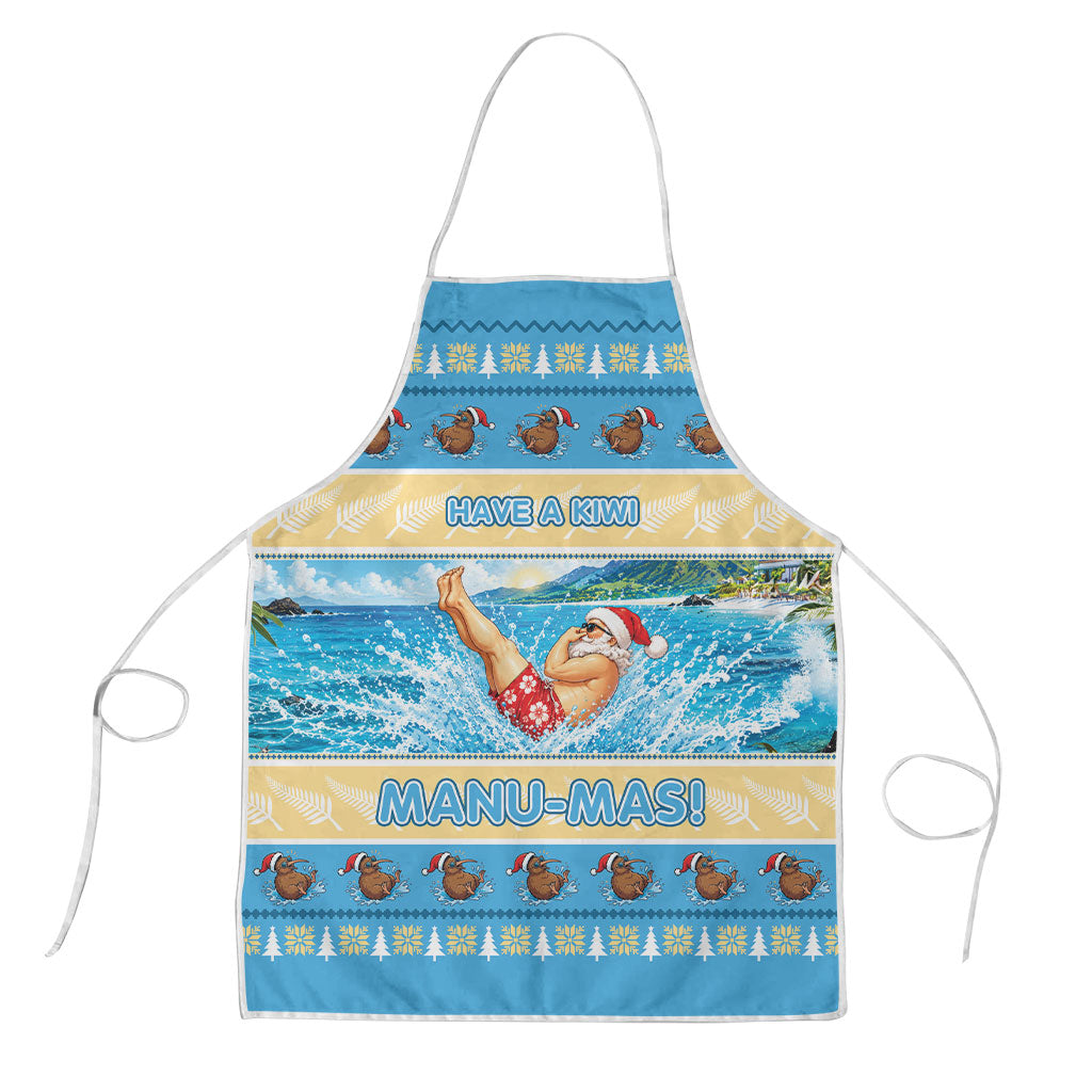 New Zealand Christmas Apron Have A Kiwi Manu-Mas LT05 Blue - Polynesian Pride