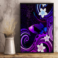 Hawaii Humuhumu Reef Triggerfish Canvas Wall Art Violet With Plumeria LT05 - Polynesian Pride