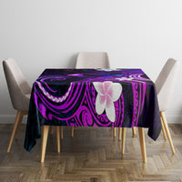 Hawaii Humuhumu Reef Triggerfish Tablecloth Violet With Plumeria LT05 - Polynesian Pride