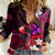 Personalised Hawaii Humuhumu Reef Triggerfish Women Casual Shirt Maroon With Plumeria LT05 Female Maroon - Polynesian Pride