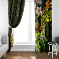 Hawaii Humuhumu Reef Triggerfish Window Curtain Reggae With Plumeria LT05 - Polynesian Pride