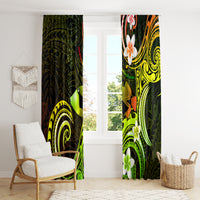 Hawaii Humuhumu Reef Triggerfish Window Curtain Reggae With Plumeria LT05 - Polynesian Pride