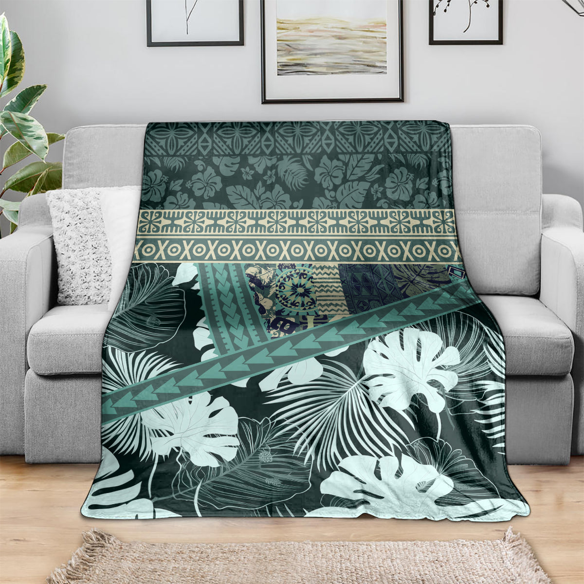 Hawaii Plant Kalo Blanket Hawaiian Tapa Pattern LT05 - Polynesian Pride