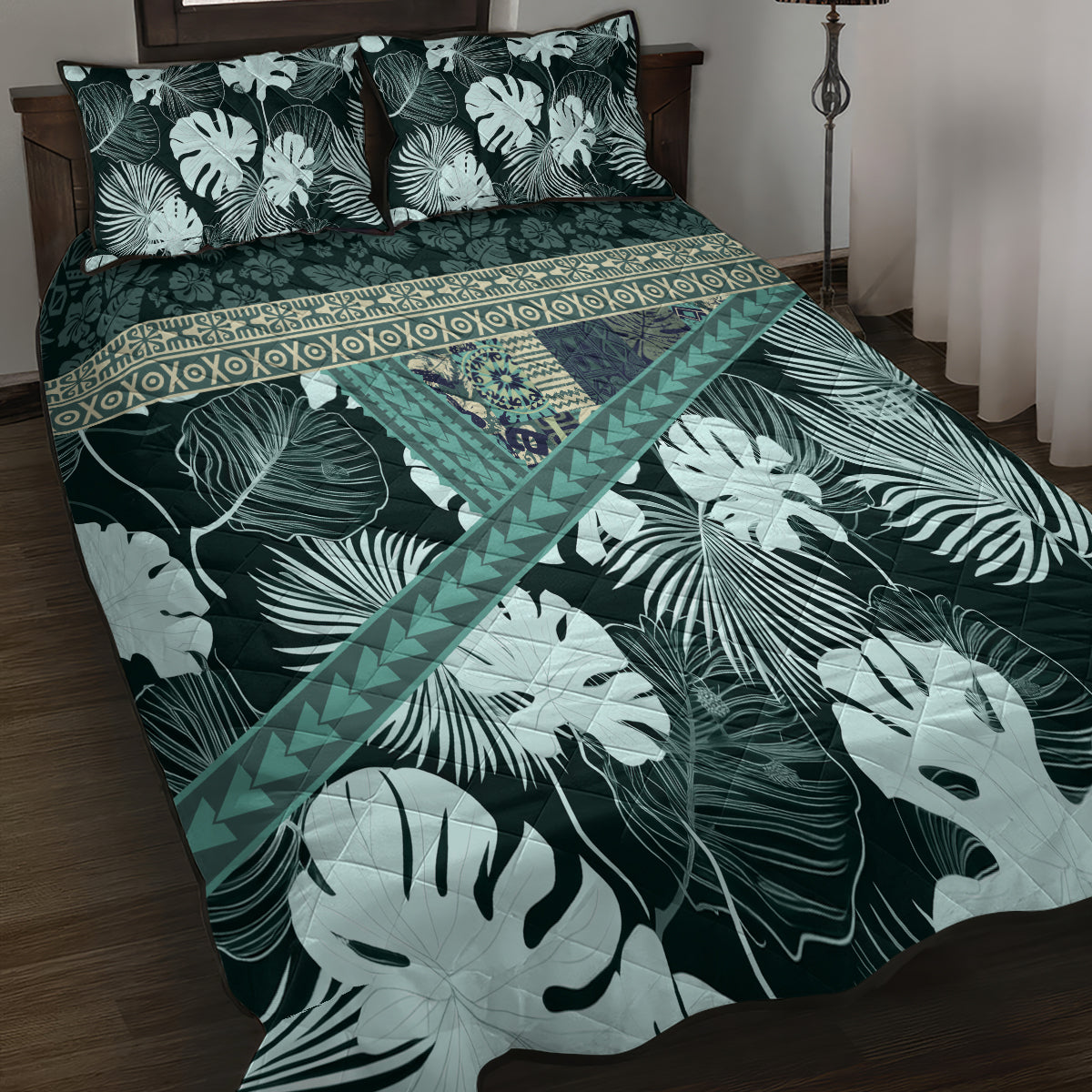 Hawaii Plant Kalo Quilt Bed Set Hawaiian Tapa Pattern LT05 - Polynesian Pride