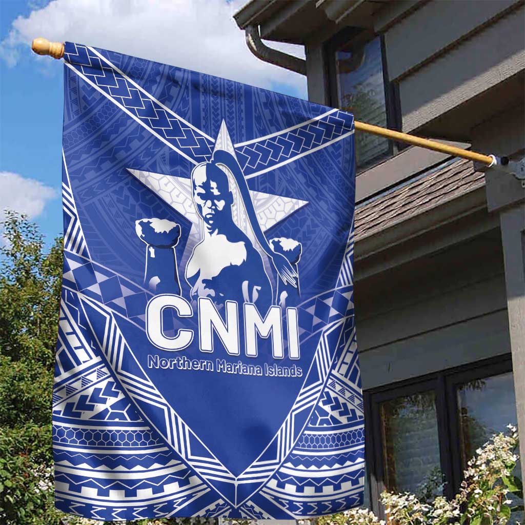 Northern Mariana Islands Garden Flag Chamorro Warrior Tribal Pattern