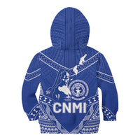 Northern Mariana Islands Kid Hoodie Chamorro Warrior Tribal Pattern