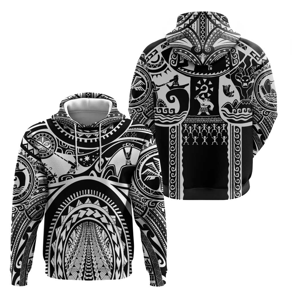 Polynesia Maui Tattoo Inspired Zip Hoodie Black Version