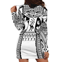 Polynesia Maui Tattoo Inspired Hoodie Dress White Version