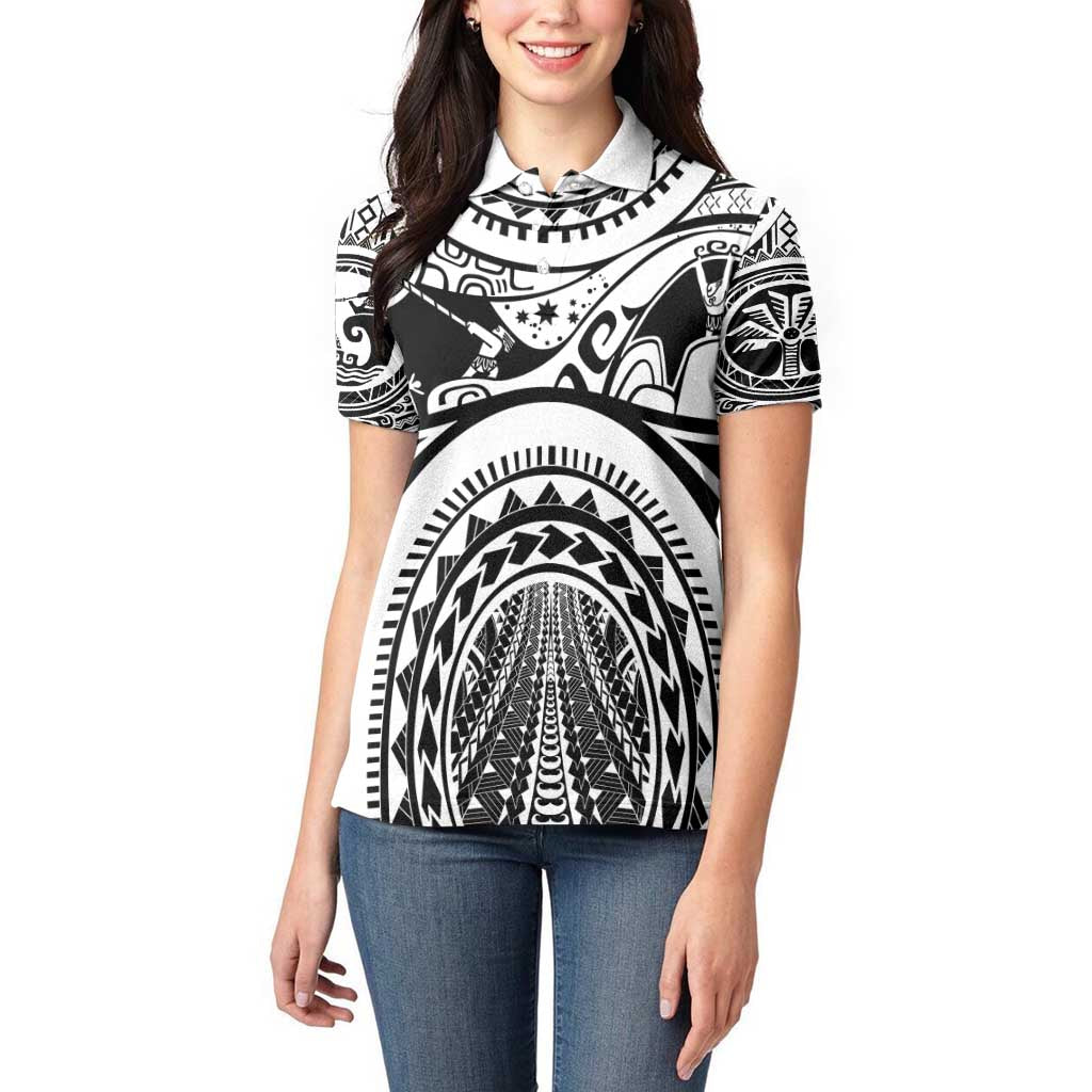 Polynesia Maui Tattoo Inspired Women Polo Shirt White Version