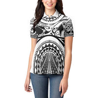 Polynesia Maui Tattoo Inspired Women Polo Shirt White Version