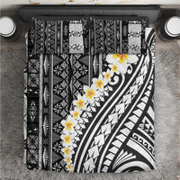 Black Vintage Tonga Ngatu Pattern With Plumeria Bedding Set LT05 Black - Polynesian Pride