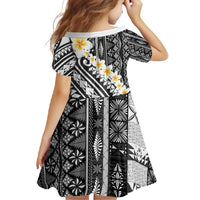 Black Vintage Tonga Ngatu Pattern With Plumeria Family Matching Off Shoulder Maxi Dress and Hawaiian Shirt LT05 - Polynesian Pride