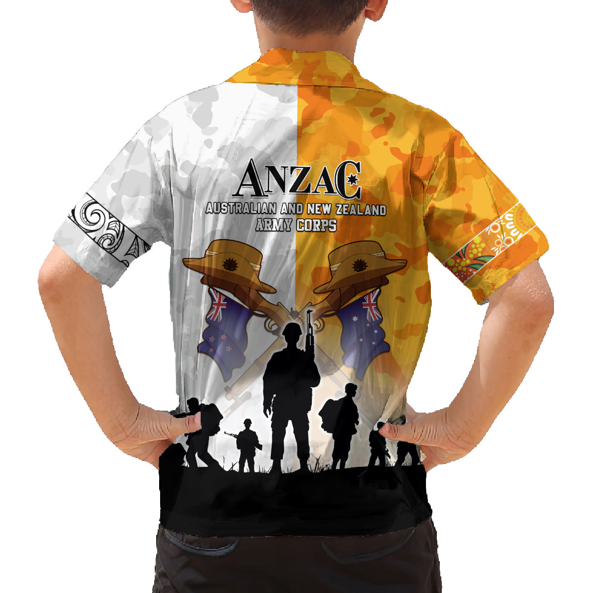 Australia And New Zealand ANZAC Day Family Matching Tank Maxi Dress and Hawaiian Shirt Lest We Forget LT05 - Polynesian Pride