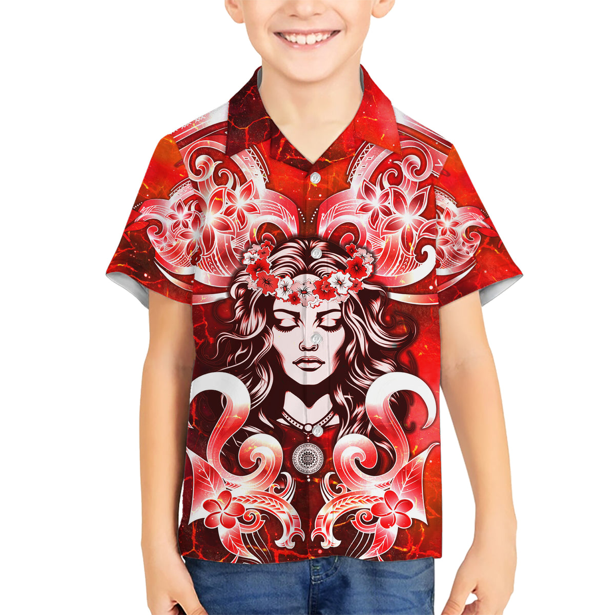 Hawaii Goddess Of Fire Madame Pele Hawaiian Shirt Polynesian Style LT05 - Polynesian Pride