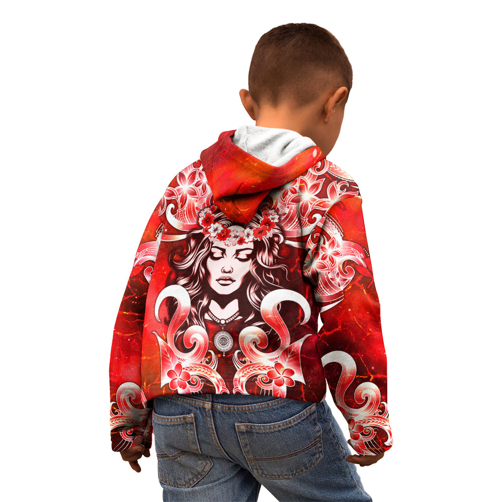 Hawaii Goddess Of Fire Madame Pele Kid Hoodie Polynesian Style LT05 - Polynesian Pride