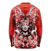 Hawaii Goddess Of Fire Madame Pele Long Sleeve Shirt Polynesian Style LT05 - Polynesian Pride