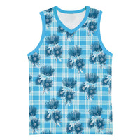 Blue Palaka Hawaii Basketball Jersey Hawaiian Lehua Blossoms
