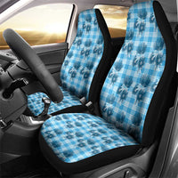 Blue Palaka Hawaii Car Seat Cover Hawaiian Lehua Blossoms