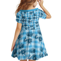 Blue Palaka Hawaii Family Matching Summer Maxi Dress and Hawaiian Shirt Hawaiian Lehua Blossoms